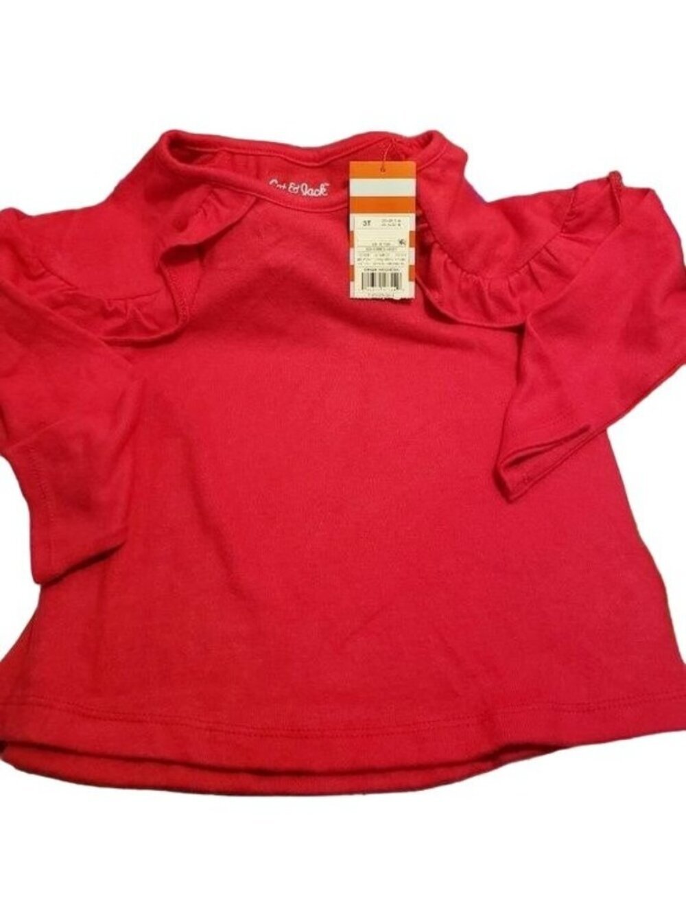 Cat Jack Blouse Ruffle Knit Shirt Hot Pink Long Sleeved Girls Rayon New
